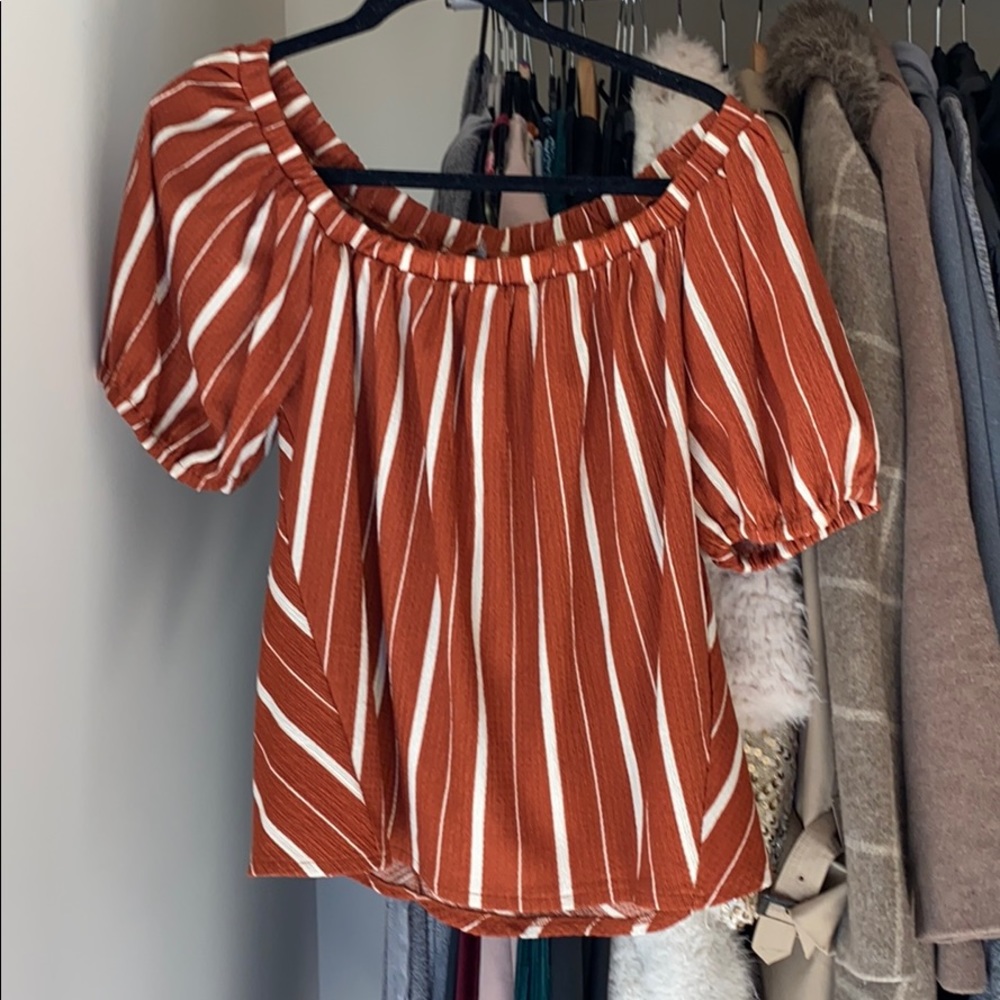 Anthropologie off the shoulder short sleeve blouse